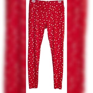 Heart Arrow Leggings from Shosho in Red & White